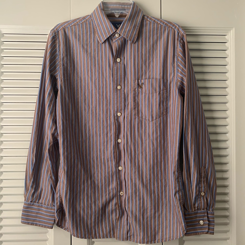 American Eagle Striped Button-Up Shirt